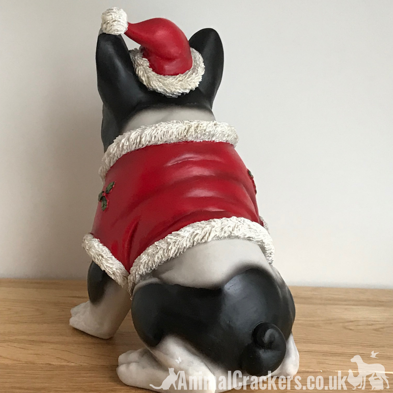 Large Black & White French Bulldog Frenchie Dog Christmas jumper ornament decoration gift