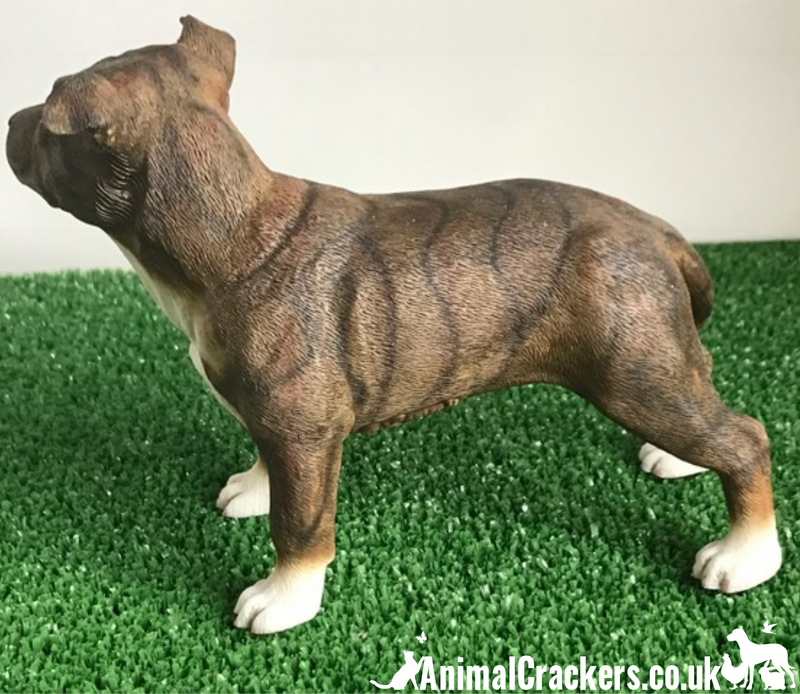 Brown Staffordshire Bull Terrier Staffie Staffy ornament figurine Leonardo boxed