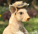 Large 40cm Pig in Wellies with spade ornament, quirky pig lover gardener decoration gift