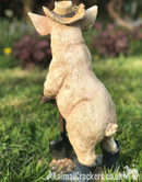 Large 40cm Pig in Wellies with spade ornament, quirky pig lover gardener decoration gift