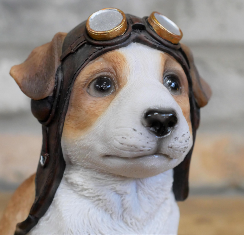 Beagle Puppy Dog wearing Pilot hat & goggles ornament, novelty Dog lover gift