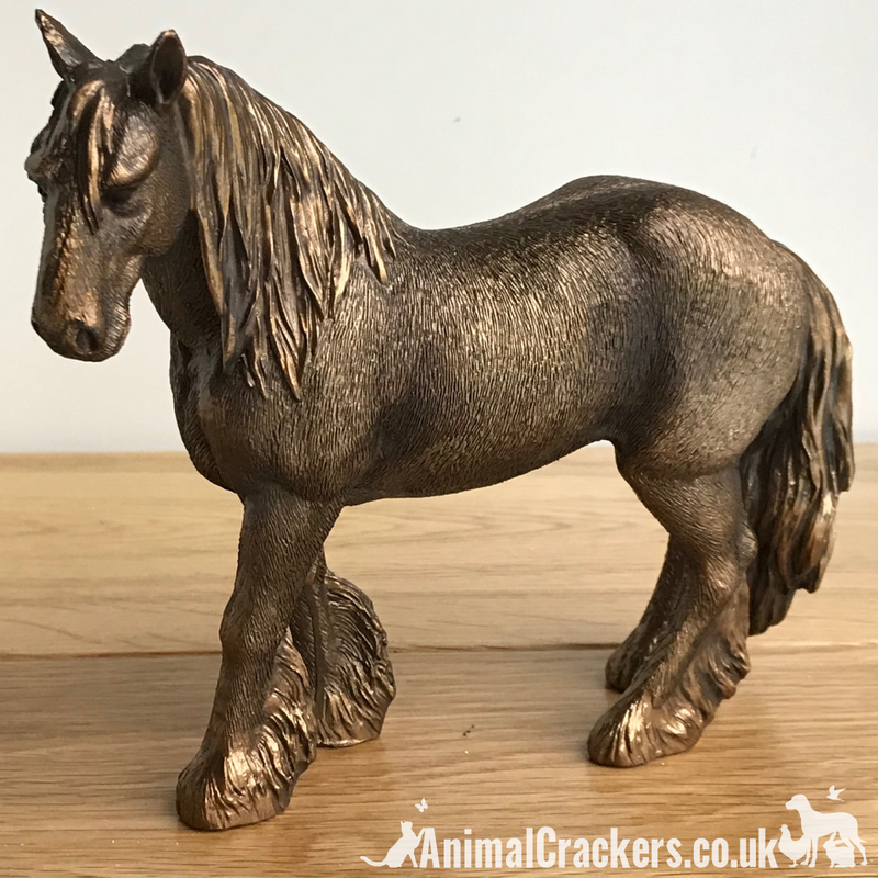 Heavy Horse Cob Shire type ornament figurine, part of the Leonardo Bronzed range, gift boxed