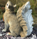 Cheeky Squirrel with removable 'Bird Feeder's Empty' sign garden ornament