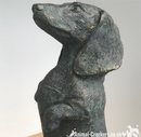 Bronze effect 23cm Dachshund sausage dog in/outdoor ornament sculpture figurine