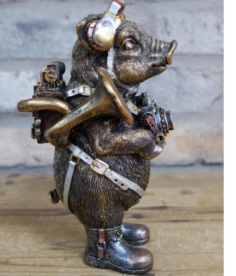 Quirky Steampunk Pig ornament, novelty decoration, great Pig lover gift