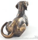 23cm Bronze effect laying Weimaraner ornament, figurine designed by Harriet Glen