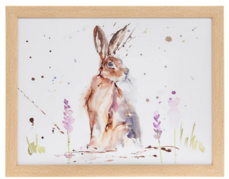 Leonardo 'Country Life Hares' range hard top padded Lap Tray, lovely wildlife lover gift