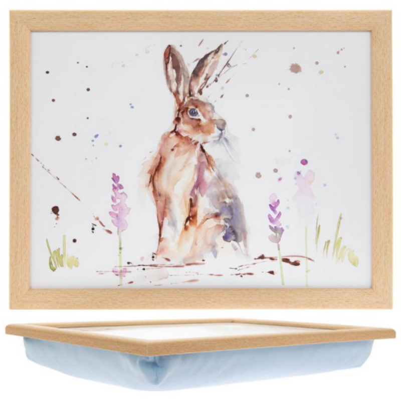 Leonardo 'Country Life Hares' range hard top padded Lap Tray, lovely wildlife lover gift