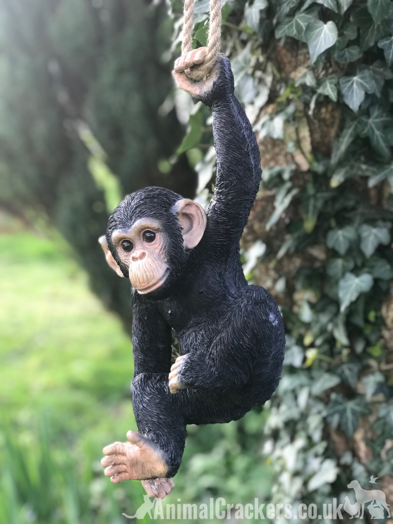 40cm rope swinging Climbing Monkey garden ornament decoration chimp lover gift