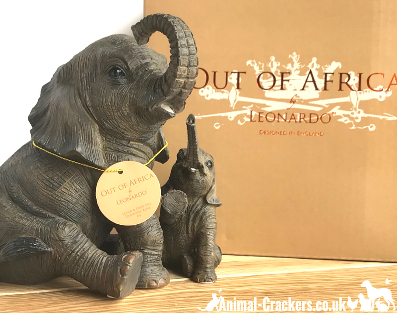 Sitting Elephant with Calf ornament/figurine from Leonardo, gift boxed