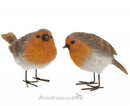 Two Robin figurines in different poses, indoor or outdoor garden decoration