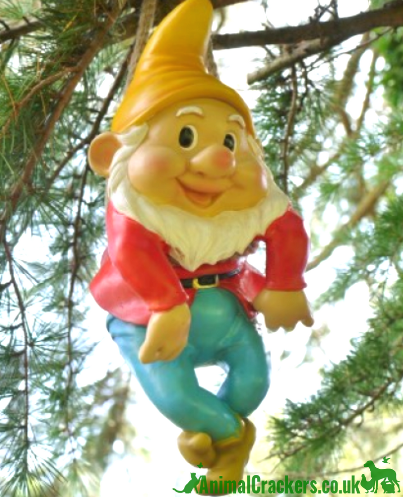 SET OF TWO large hanging Gnomes, novelty tree hanging garden decorations