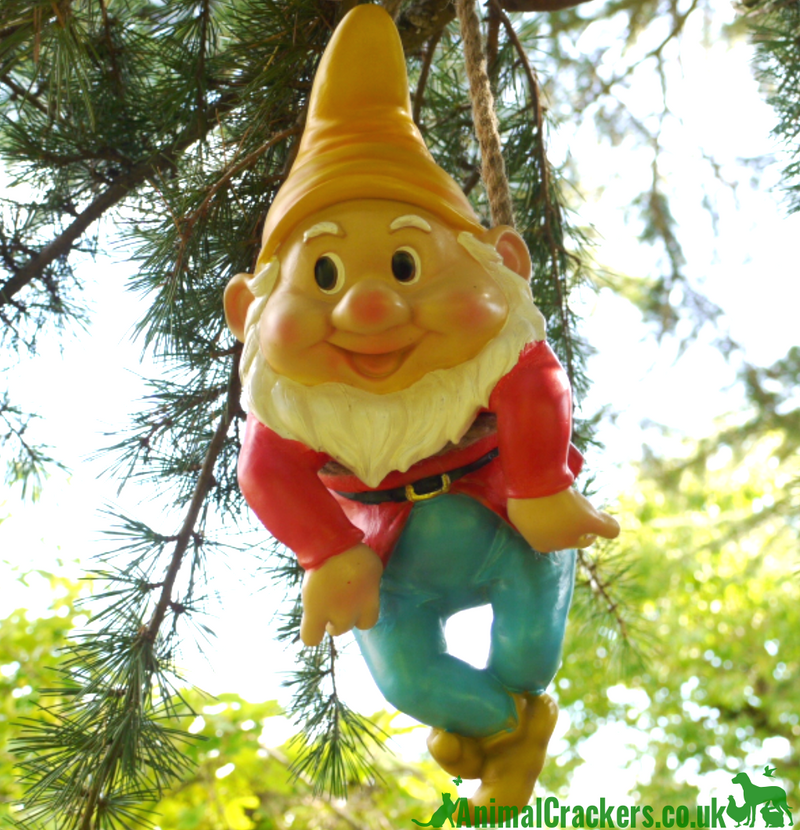 Large Gnome with Orange hat, tree hanging novelty garden ornament