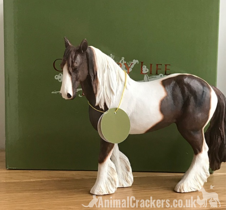 Skewbald (Brown & White) Cob ornament coloured horse pony lover gift, from Leonardo