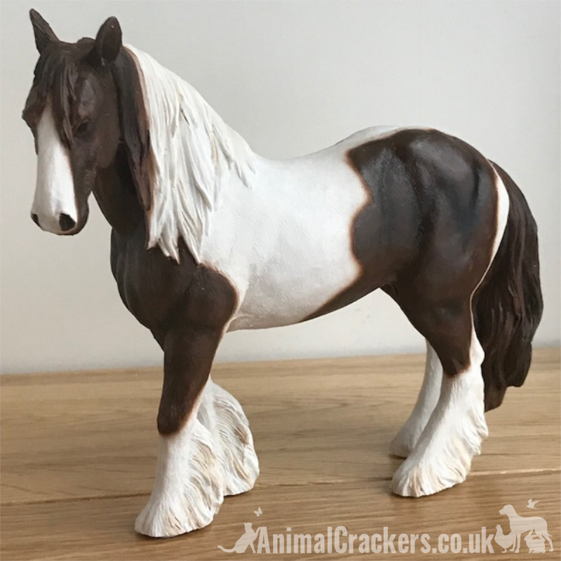Skewbald (Brown & White) Cob ornament coloured horse pony lover gift, from Leonardo