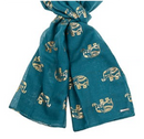 Ladies lightweight gold foil Elephant print ladies Scarf Sarong in choice of colours
