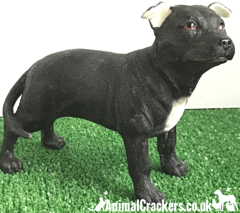 Black Staffordshire Bull Terrier 'Staffie' ornament from Leonardo, gift boxed