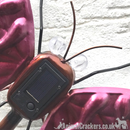 Large 39cm bright coloured metal solar powered light up Butterfly ornament wall art decoration