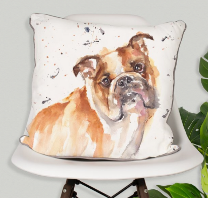 English Bulldog Cushion with inner, Leonardo Man's Best Friend range by Leonardo designed by Jennifer Rose