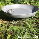 Grey Metal freestanding Bird Bath/Feeder with decorative bird, 22cm diameter