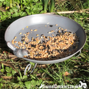 Grey Metal freestanding Bird Bath/Feeder with decorative bird, 22cm diameter