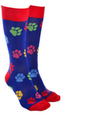 Paw Print Socks quality Cotton mix one size Women or Men, novelty Dog Cat lover gift