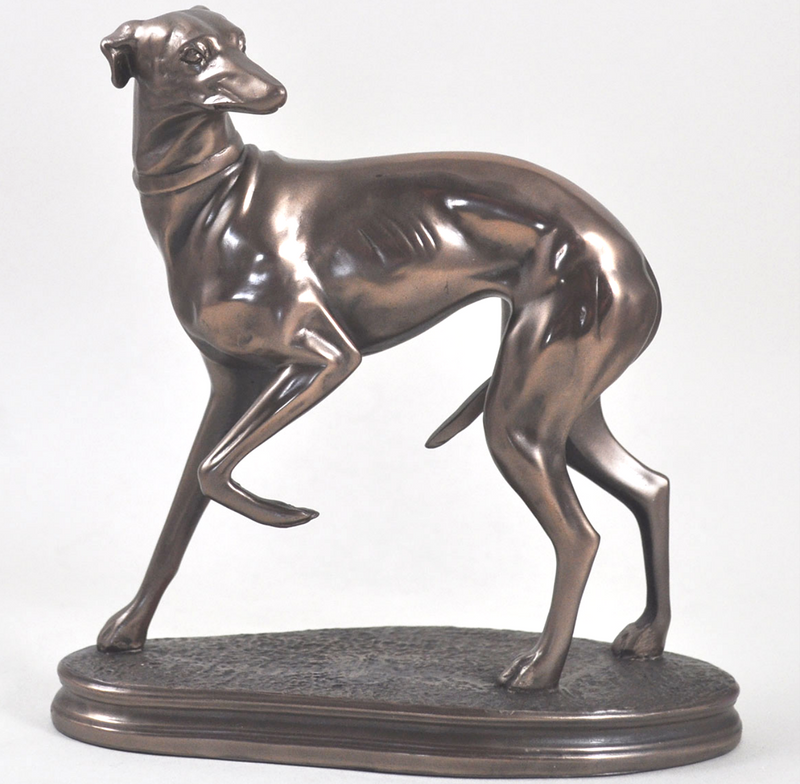 Beauchamp Bronze single Whippet ornament figurine in Cold Cast Bronze
