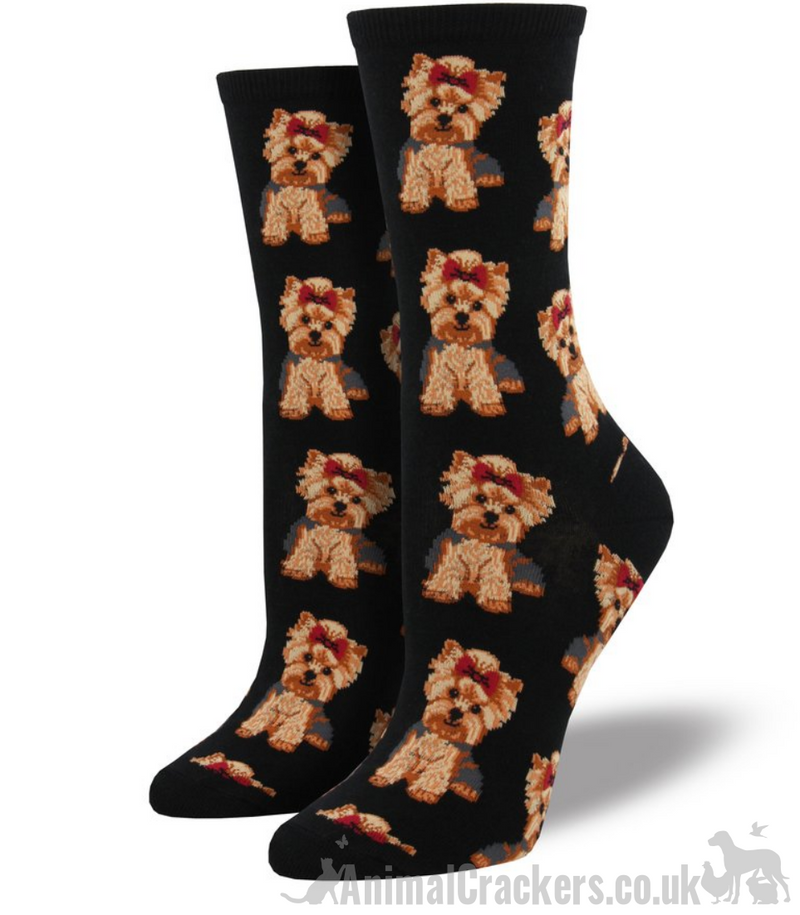 Women's Yorkshire Terrier socks from Socksmith, quality fabric, one size