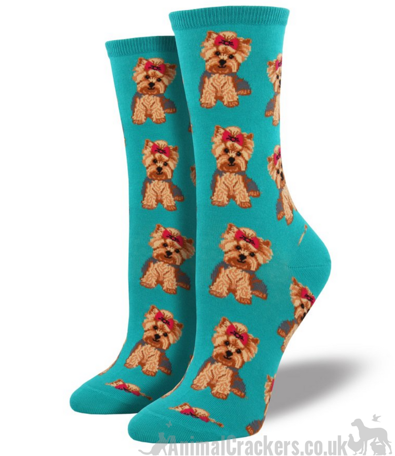 Women's Yorkshire Terrier socks from Socksmith, quality fabric, one size