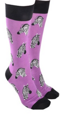 Zebra design Socks quality Cotton mix one size Women or Men, novelty Safari animal lover gift