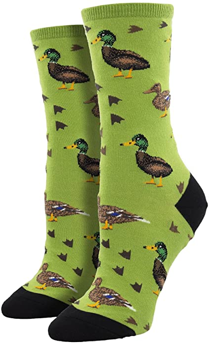 Women's Socksmith 'Lucky Ducks' novelty Duck design socks, green, one size