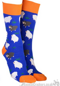 Novelty Sheep design socks from 'Sock Society' Men or Women, One Size, great Sheep lover gift stocking filler