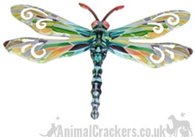 Dragonfly Set of 6 Pastel coloured metal 17cm Dragonflies wall art decorations
