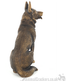 16cm German Shepherd bronze effect ornament figurine Alsatian lover gift