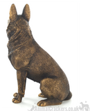 16cm German Shepherd bronze effect ornament figurine Alsatian lover gift