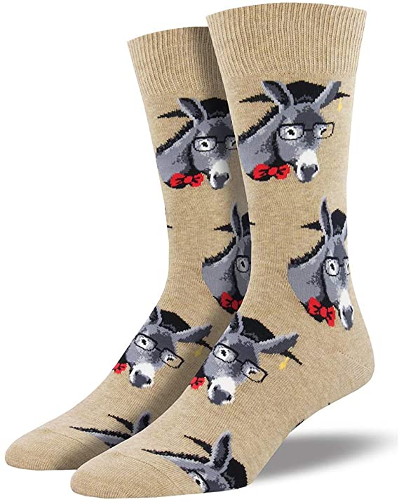 Men's 'Smart Ass' Donkey design socks by Socksmith, quality cotton mix fabric, one size