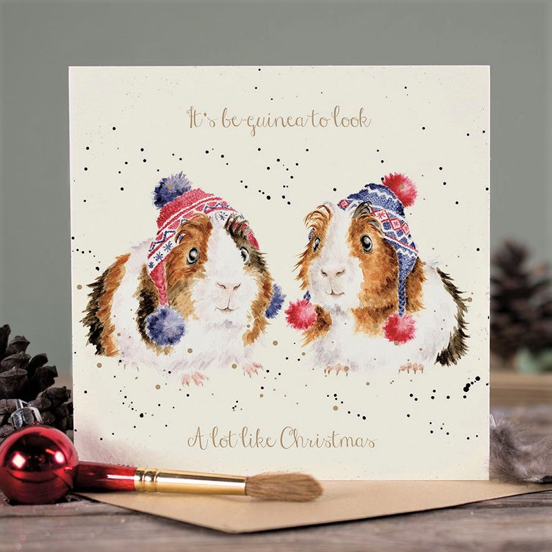 Wrendale Designs 'Beginning to look like Christmas' Guinea Pig greetings card