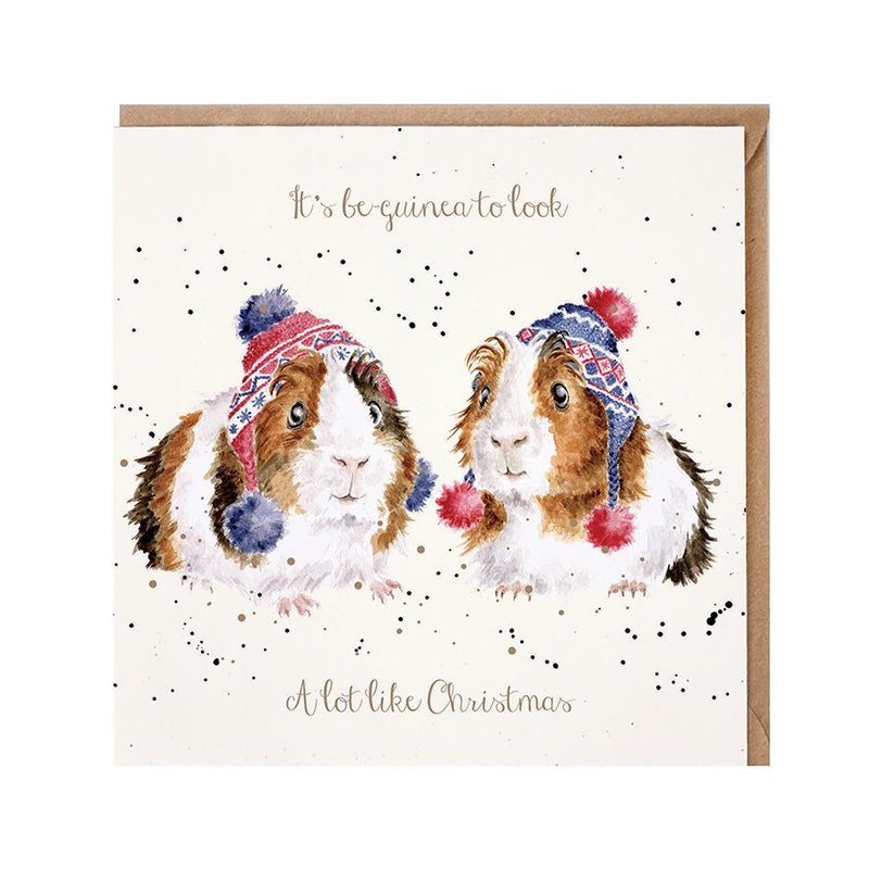 Wrendale Designs 'Beginning to look like Christmas' Guinea Pig greetings card