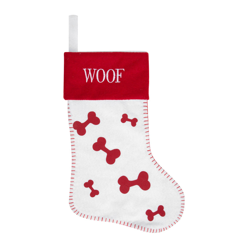 Felt 'WOOF' Christmas Stocking novelty festive decoration Pet or Dog lover gift