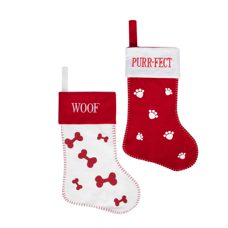 Felt 'PURR-FECT' design Christmas Stocking novelty festive decoration Pet or Cat lover gift